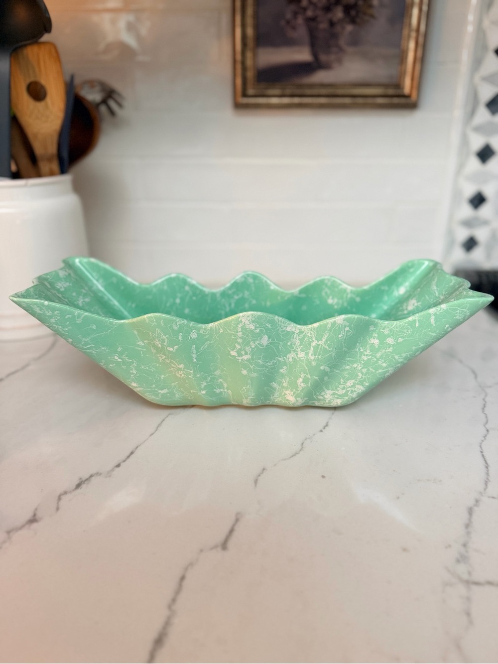 Shawnee Mint Green Marbled Decorative Bowl